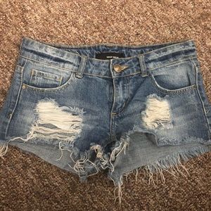 Ripped Jean Shorts
